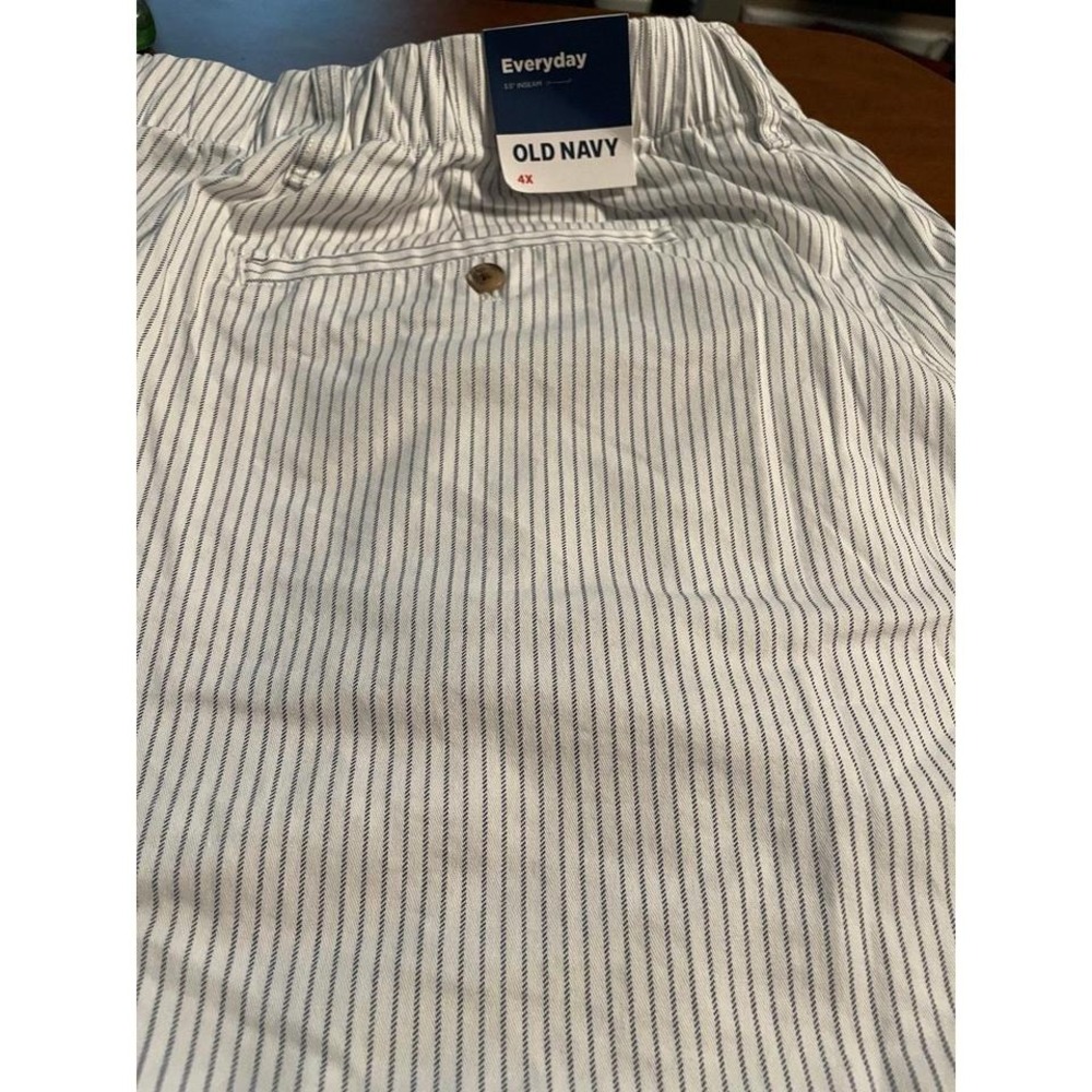Old Navy Everyday Striped Chino Shorts Blue White Plus 4X 791988-09-1 - Picture 3 of 6